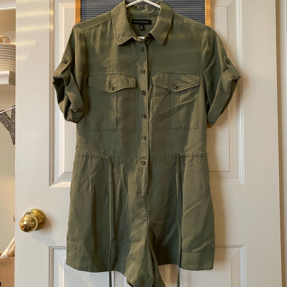 Army Green Banana Republic Tailored Romper